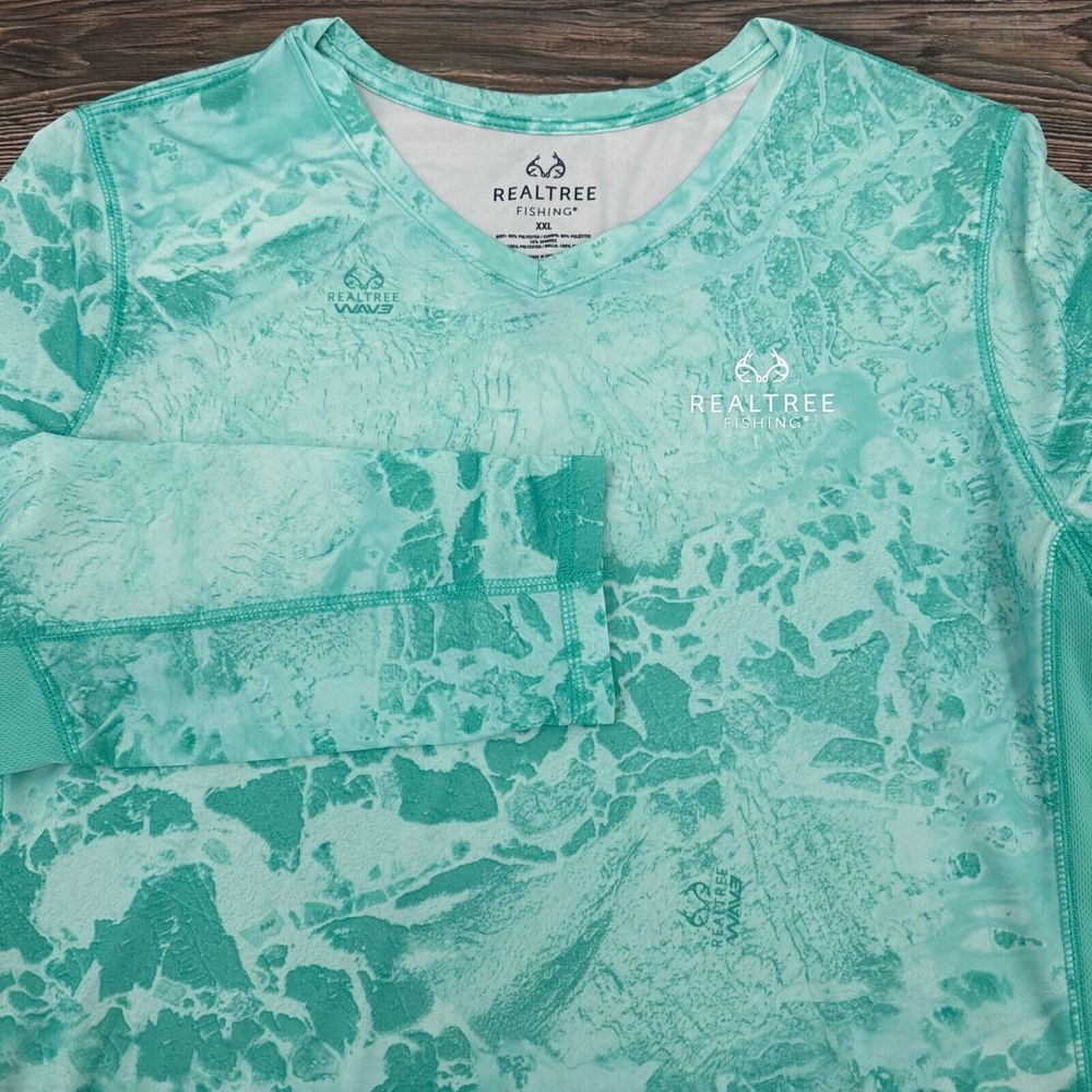Realtree Wav3 Womens Size XXL Fishing Jersey‎ Performance Top Outdoor